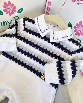 PROMOÇÃO Kit Saída Maternidade Com Pingente Dourado Personalizável Completa  - Veste Até 4 Meses (Menino)