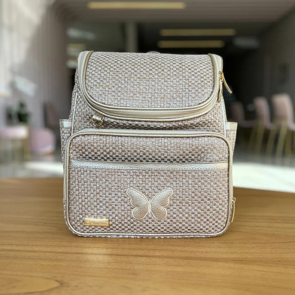 Kit Baby 5 Personalizado - Palha Ouro | Borboleta - Inclui Bolsa Personalizável