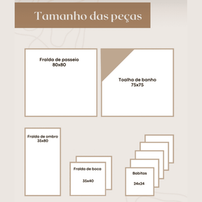 Kit de Fraldinha Personalizado com Nome do Bebê | 6 Peças Personalizadas