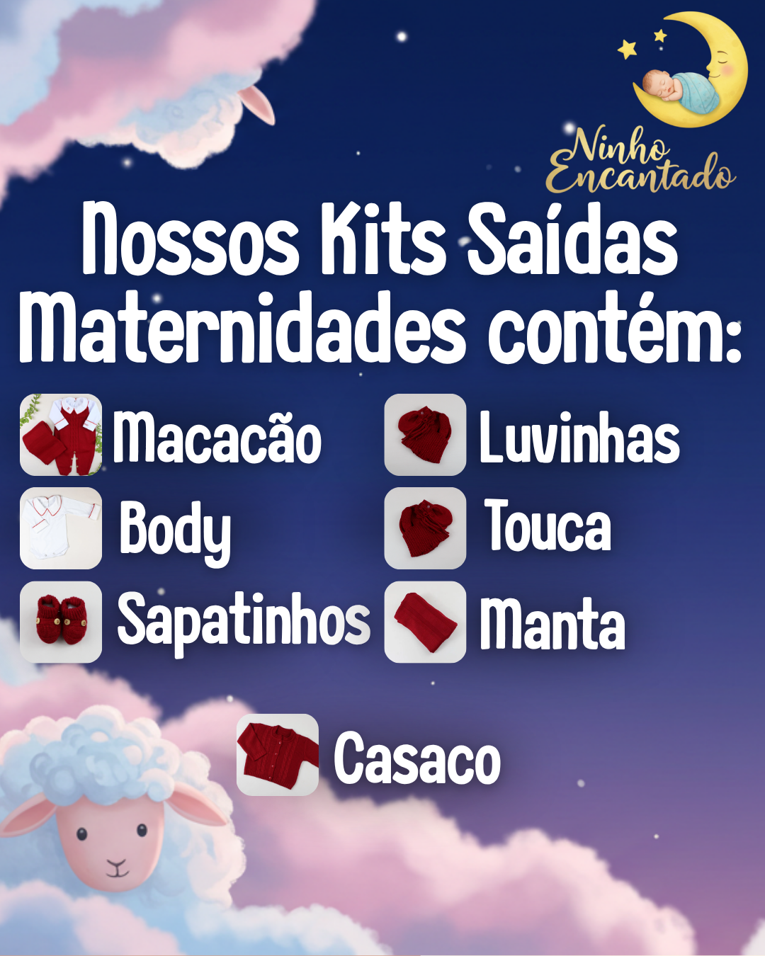 PROMOÇÃO Kit Saída Maternidade Personalizável Completa - Veste Até 4 Meses (Menino)