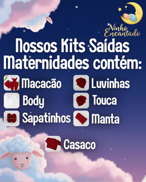 Saída De Maternidade Feminina Bebê Tricô Laura 7 peças - ACOMPANHA BODY PERSONALIZADO                                                                        Rosê