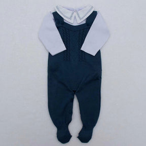 Kit Saída Maternidade Personalizável Completa Branco + Azul Marinho | Personalize Com o Nome do Seu Príncipe