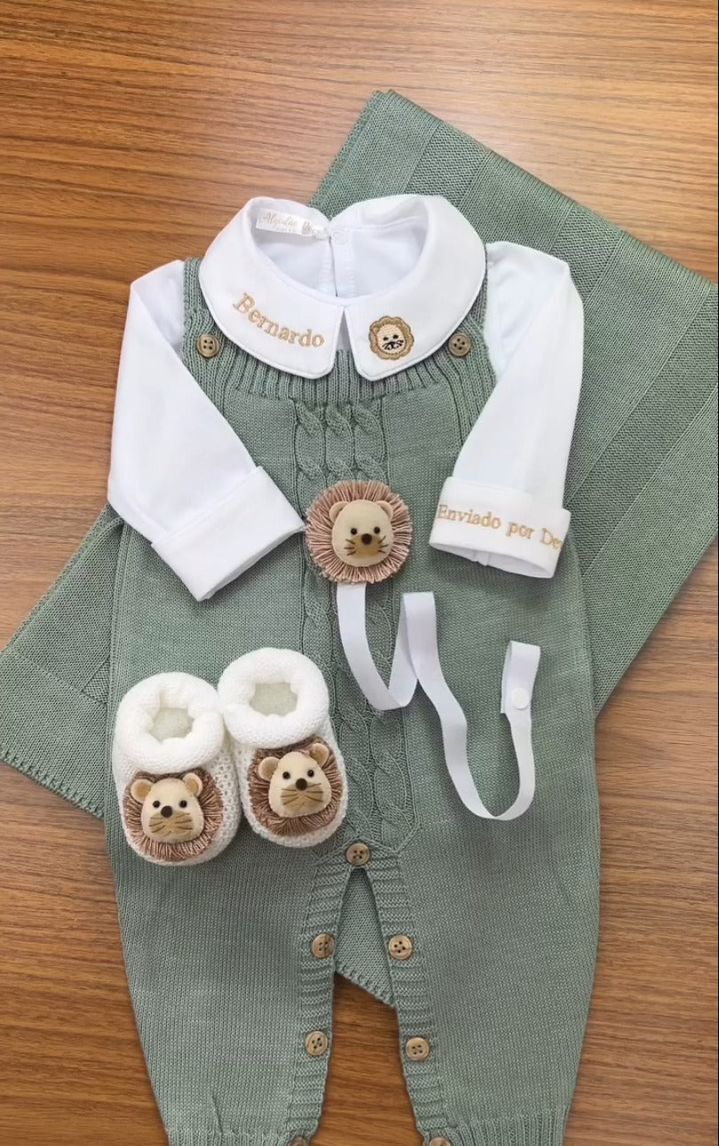 Kit Saída Maternidade Personalizável Completa Leonardo| Personalize Com o Nome do Seu Príncipe