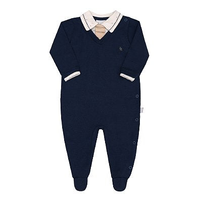 Kit 3 Macacões Longo Gravata Paraíso - AZUL