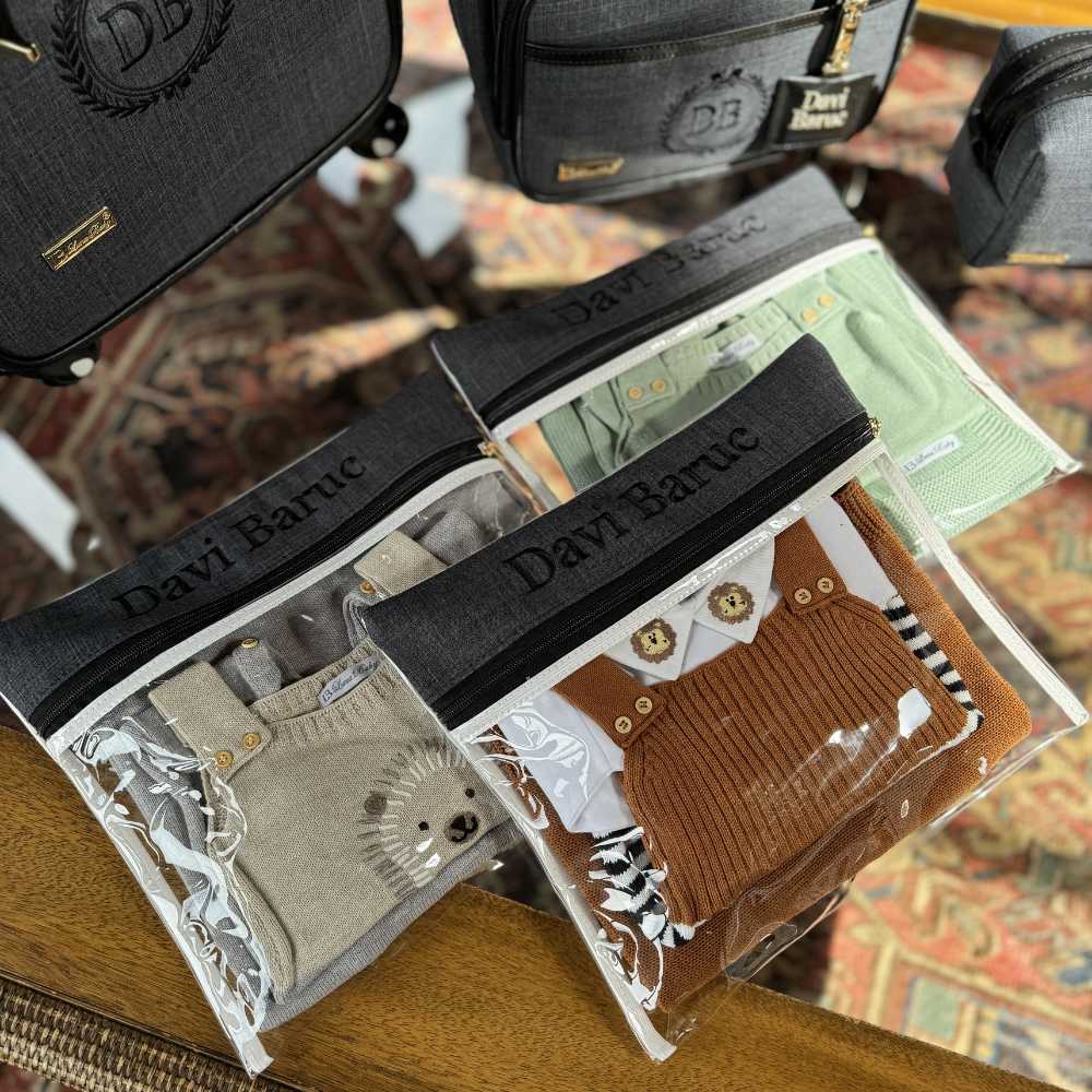 Kit Saquinhos Maternidade Linho Preto