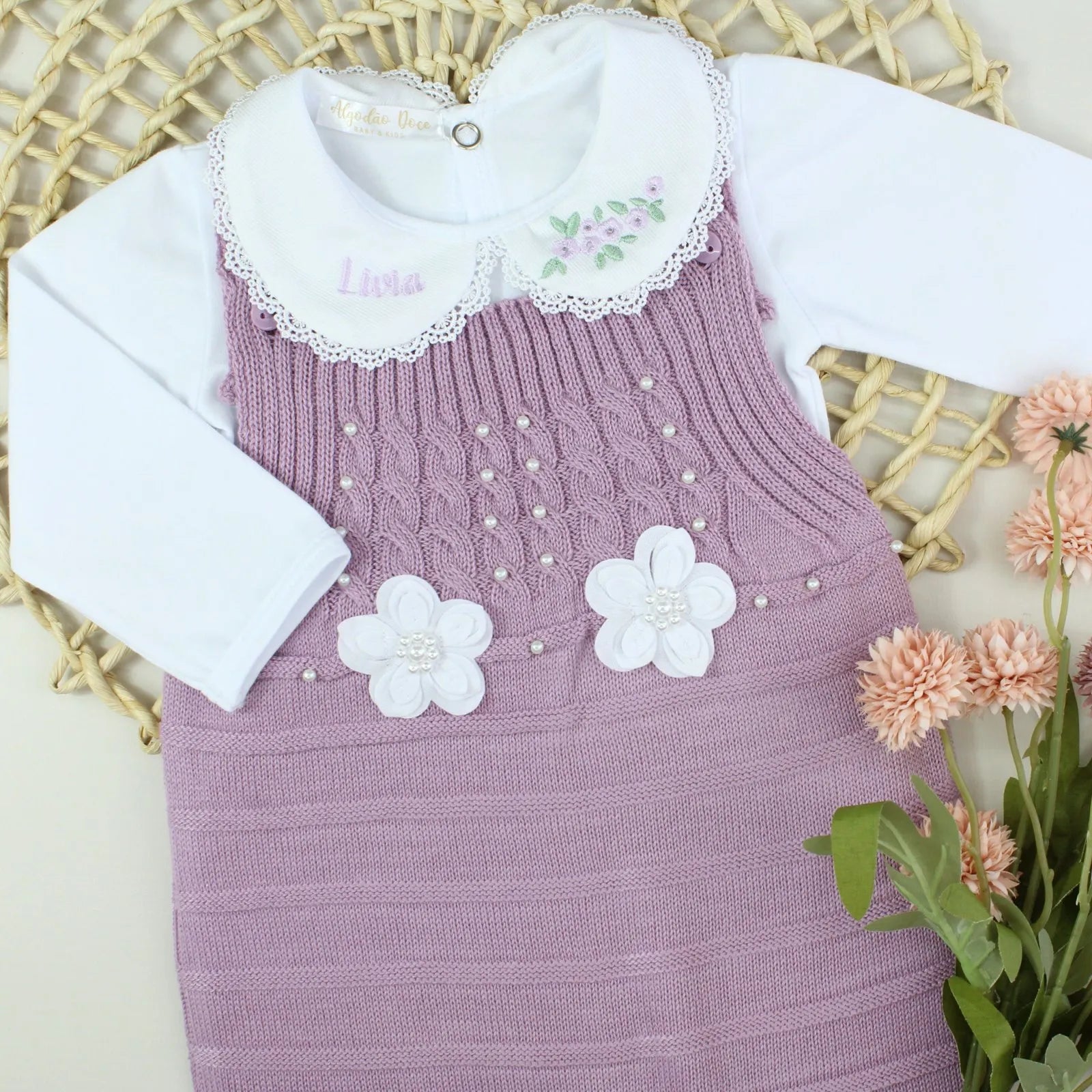 Kit Saída Maternidade Florzinhas - Personalize Com o Nome da Sua Princesa